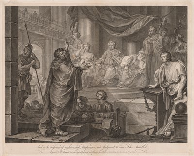 Paweł przed Feliksem (Duży Talerz) autorstwa William Hogarth