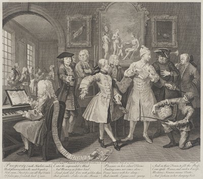 Dobrobyt z uśmiechami prostytutki autorstwa William Hogarth