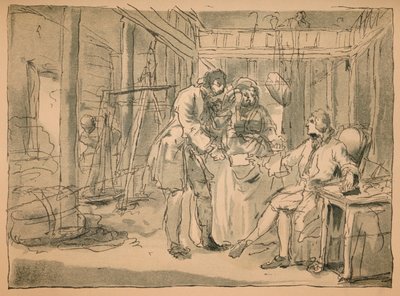 Odrzucony szkic dla przemysłu i bezczynności, 1747 autorstwa William Hogarth
