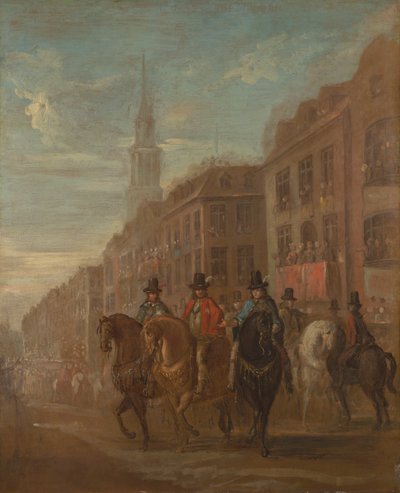 Procesja restauracyjna Karola II w Cheapside autorstwa William Hogarth