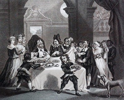 Sancho na uczcie, zagłodzony przez swojego lekarza – William Hogarth autorstwa William Hogarth