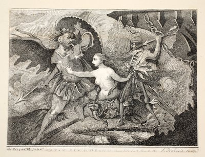 Szatan, grzech i śmierć, wyd. 1792 autorstwa William Hogarth
