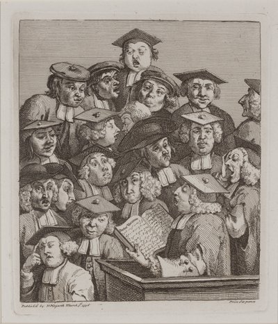 Uczeni na wykładzie, 3 marca autorstwa William Hogarth