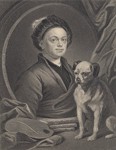 Autoportret, grawerowany przez J. Mollisona autorstwa William Hogarth