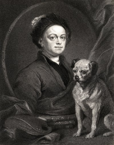 Autoportret, z Galerii Portretów, opublikowany w 1833 r. autorstwa William Hogarth