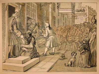 Szkic dla przemysłu i bezczynności – płyta VI, 1747 autorstwa William Hogarth