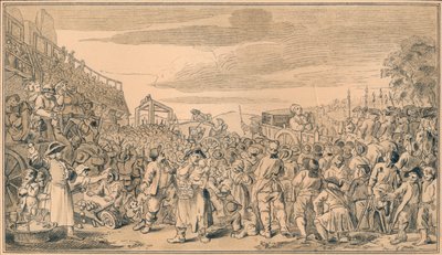Szkic do płyty XI Przemysłu i bezczynności, 1747 autorstwa William Hogarth