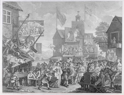 Targi w Southwark, 1733 autorstwa William Hogarth