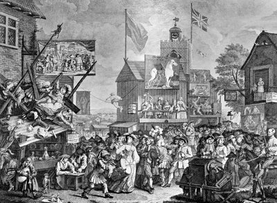 Targi w Southwark, 1733. autorstwa William Hogarth