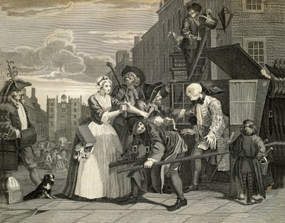 Sceny uliczne w Londynie, William Hogarth (1697-1764), rycina, Anglia autorstwa William Hogarth