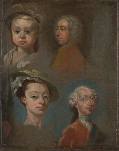 Studia głów autorstwa William Hogarth