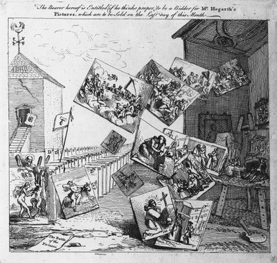 Bitwa obrazów, 1745 autorstwa William Hogarth