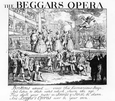 Opera żebracza w wersji burleskowej, 1728 autorstwa William Hogarth