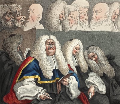 Ławka, ilustracja z książki "Hogarth odrestaurowany: The Whole Works of the celebrated William Hogarth, re-engraved by Thomas Cook