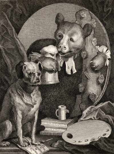 Bruiser Charles Churchill, niegdyś wielebny, w postaci rosyjskiego Herkulesa, rytowany przez J. Millsa, z „Dzieła Williama Hogartha”, wydanego w 1833 r. autorstwa William Hogarth
