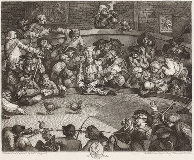 Kokpit / Der Hahnenkampfplatz. 1759 autorstwa William Hogarth