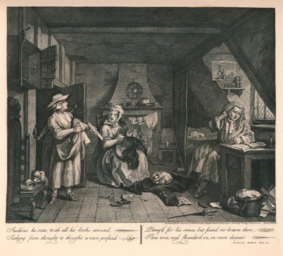 Niepewny poeta, 1740. autorstwa William Hogarth
