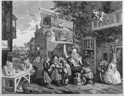 Wybory II: Canvassing for Votes, grawerowany przez Charlesa Grigniona (1717-1810) 1757 (patrz także 1997) autorstwa William Hogarth