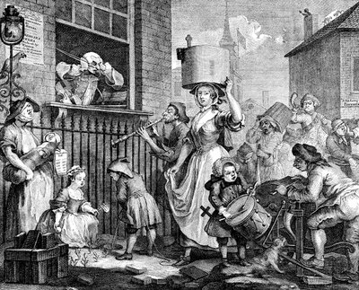 Rozwścieczony muzyk, 1741 autorstwa William Hogarth