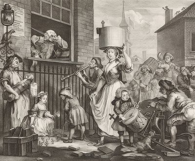 Wściekły muzyk. 1741 autorstwa William Hogarth