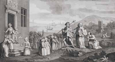 The Foundlings, grawerowane przez F. Morellona La Cave autorstwa William Hogarth
