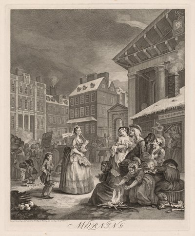 Cztery pory dnia: rano 1738. autorstwa William Hogarth