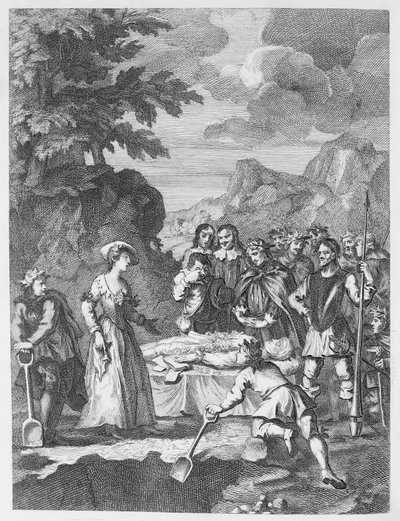 Pogrzeb Chrystoma i Marcelli uwiarygodnia się autorstwa William Hogarth
