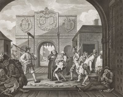 Brama Calais lub O pieczeń wołowa ze Starej Anglii, lub Och, pieczeń wołowa ze Starej Anglii. 1749 autorstwa William Hogarth