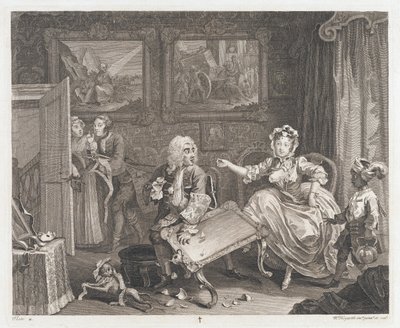 Nierządnica znajduje obrońcę, zaprojektowana 1732, druk 1744 (akwaforta i grawerowanie) autorstwa William Hogarth