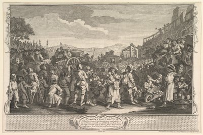 Idle Prentice Executed at Tyburn Industry and Idleness, tablica 11, 30 września 1747. autorstwa William Hogarth