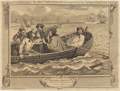 Bezczynny „Prentice odwrócił się i wysłany na Morze” autorstwa William Hogarth