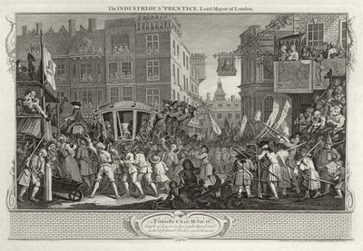 The Industrious „Prentice Lord Mayor of London, tablica XII „Industry and Idleness”, opublikowana w 1833 r. autorstwa William Hogarth