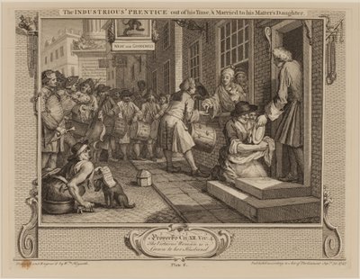 Pracowity „uczeń ze swoich czasów i ożeniony z córką swego pana” autorstwa William Hogarth