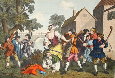 Rycerz poddaje się Trulli, z „Hudibras” Samuela Butlera (1612-80), ilustracja z „Hogarth Restored: The Whole Works of the sławny William Hogarth, ponownie grawerowany przez Thomasa Cooka”, wyd. 1812 autorstwa William Hogarth