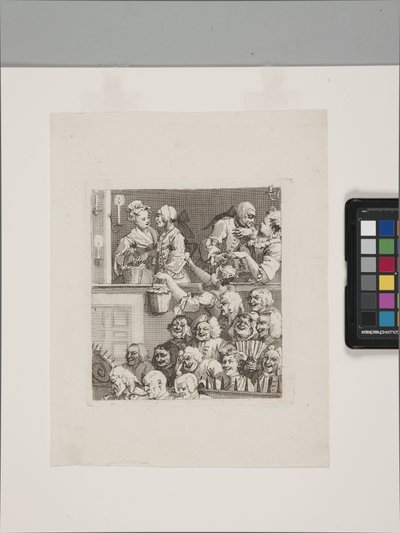 Roześmiana publiczność (akwaforta i rycina) autorstwa William Hogarth