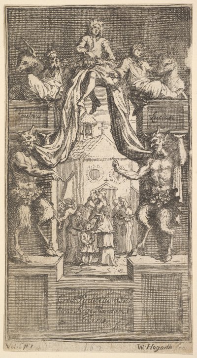 Nowa metamorfoza: Frontispiece, tom 1, 1724. autorstwa William Hogarth