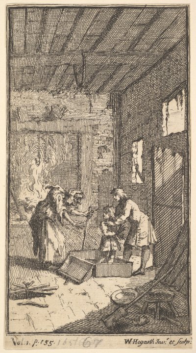Nowa metamorfoza, płyta 4: Invidiosa uwalnia Fantasio, 1724. autorstwa William Hogarth