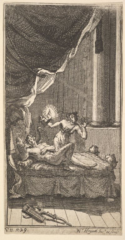 Nowa Metamorfoza, Tablica 6: Historia Kupidyna i Psyche, 1724. autorstwa William Hogarth