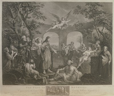 Pula Bethesda, rytowana przez J.M. Delatre i Simona Francisa Raveneta, opublikowana przez Johna Boydella (1719-1804) 1772 autorstwa William Hogarth