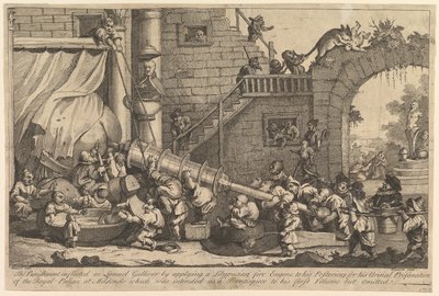 Kara wymierzona Lemuelowi Guliwerowi, grudzień 1726 r. autorstwa William Hogarth