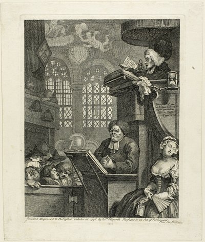 Zgromadzenie śpiące autorstwa William Hogarth