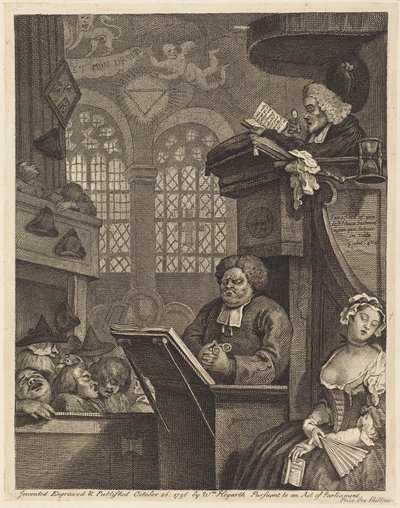 Śpiące zgromadzenie autorstwa William Hogarth