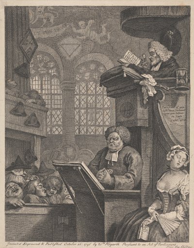 Śpiące zgromadzenie autorstwa William Hogarth