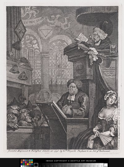 Zgromadzenie śpiące autorstwa William Hogarth