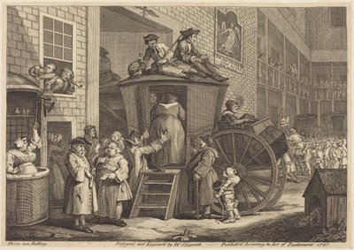 Dyliżans, czyli dziedziniec wiejskiej gospody autorstwa William Hogarth