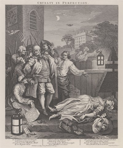 Trzeci etap okrucieństwa: Okrucieństwo w doskonałości autorstwa William Hogarth