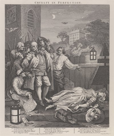 Trzeci etap okrucieństwa: okrucieństwo w doskonałości - morderstwo autorstwa William Hogarth