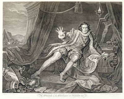 Aktor David Garrick w roli Ryszarda III, 1746 autorstwa William Hogarth