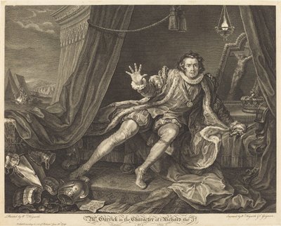 Garrick w roli Ryszarda III autorstwa William Hogarth and Charles Grignion