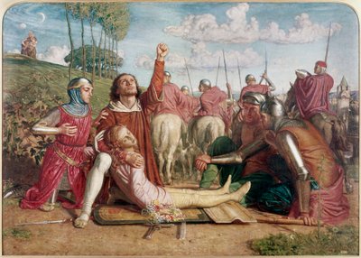 Rienzi przysięga uzyskać zadośćuczynienie za śmierć swojego młodszego brata, ofiary potyczki między Orsini i Colonna autorstwa William Holman Hunt